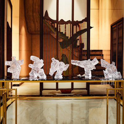 太極人新中式擺件玻璃鋼透明雕塑樹(shù)脂