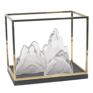 透明樹(shù)脂工藝品內(nèi)嵌假山現(xiàn)代客廳家居飾品擺件