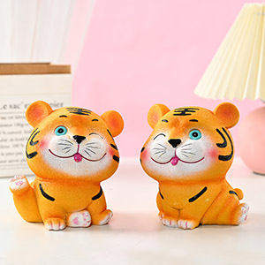 樹(shù)脂工藝品虎儲(chǔ)蓄罐擺件虎寶寶生日禮品