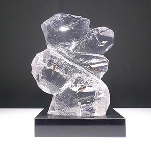 透明水晶工藝品內(nèi)嵌海洋魚(yú)軟裝飾工藝品