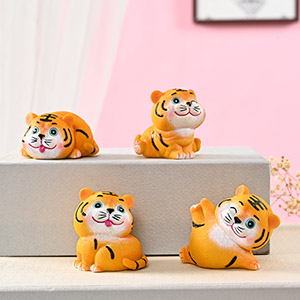 樹(shù)脂工藝品新款卡通萌虎汽車(chē)裝飾擺件